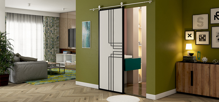 sliding bathroom door installation in Las Flores